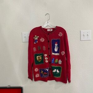 Vintage Funky red Christmas sweater